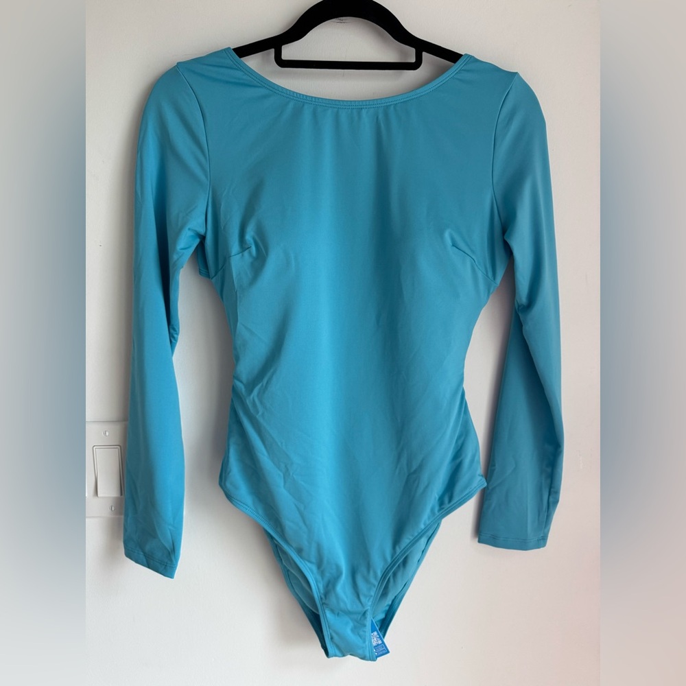 Cupshe Turquoise Long Sleeve One-Piece Swimsuit